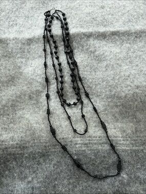 Elegant Black Multi-Strand Beaded Necklace